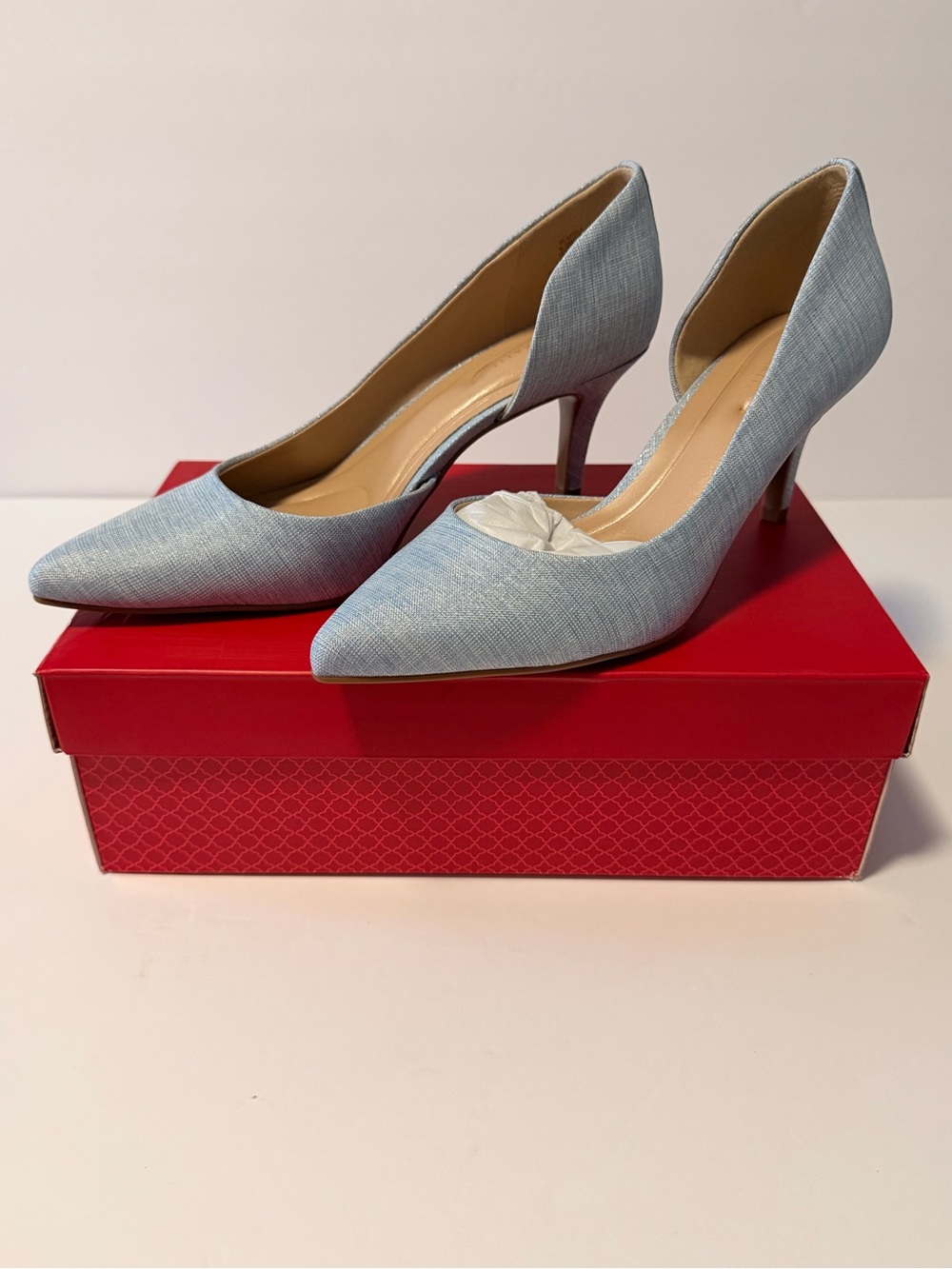 Kelly & Katie Light Blue Pointed-Toe Pumps